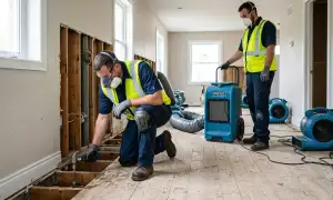 Structural drying equipment for Greensboro, NC water damage restoration in a home